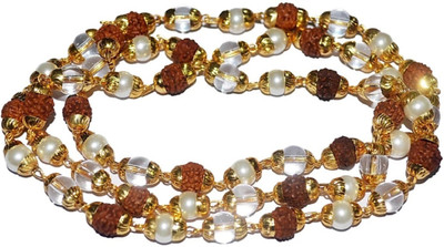 Karyan Rudraksha Crystal Pearl Mala for Religious And Everyday Crystal Chain