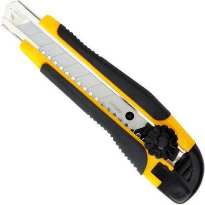 dinojames Heavy Duty Plastic Grip Hand-held Paper Cutter(Set Of 1, Yellow, Black, Silver)