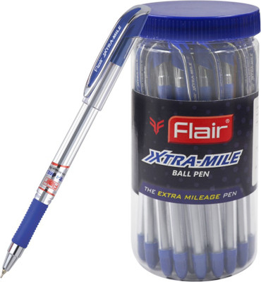 FLAIR Xtra Mile Ball Pen(Pack of 25, Ink Color - Blue)