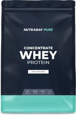Nutrabay Pure 100% Whey Protein Concentrate || Raw Whey - Whey Protein  (1 kg, Unflavoured)