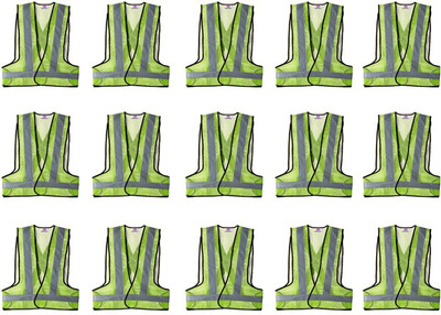 Nibiru 3 Side Opening Safety Jacket(Pack of 15) Safety Jacket(GREEN)