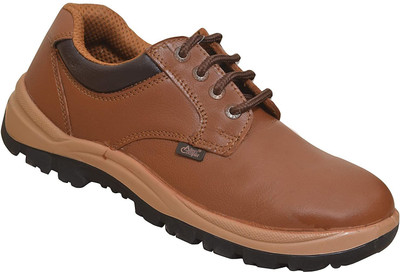 Allen Cooper Steel Toe Leather Safety Shoe(Brown, SB, Size 8)