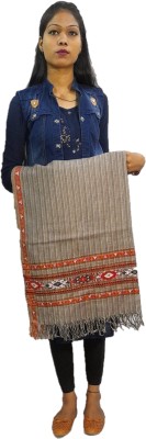 Kashmiri queen Wool Self Design Women, Men Shawl(Beige)