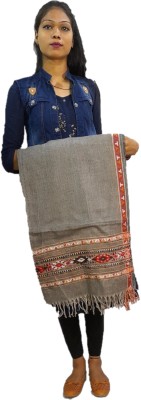 Kashmiri queen Wool Self Design Women, Men Shawl(Grey)