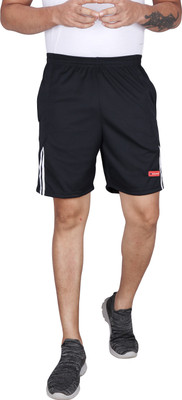 CARLTRON Solid Men Black Regular Shorts
