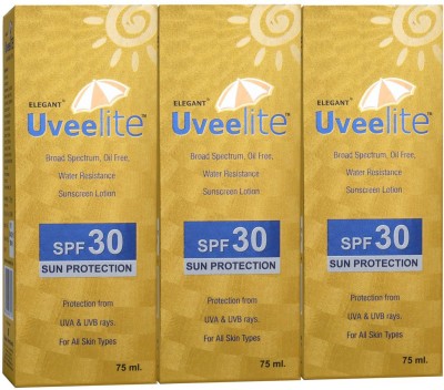 ELEGANT Sunscreen - SPF 30 Uveelite Sunscreen Lotion SPF 30 75ml (Pack OF 3)(225 ml)