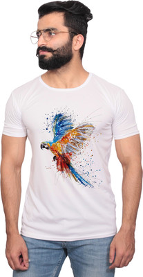 NITYANAND CREATIONS Printed Men Round Neck White T-Shirt