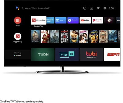 OnePlus 138.8cm (55 inch) Ultra HD (4K) QLED Smart Android TV  with Netflix, Prime Video, YouTube, Hotstar, Spotify, ZEE5, Voot, SonyLIV, EROS Now, Hungama, SunNXT, MX Player, ShemarooMe, JioSaavn, EpicOn, Docubay, YuppTV & Flickstree  (55Q1IN-1)
