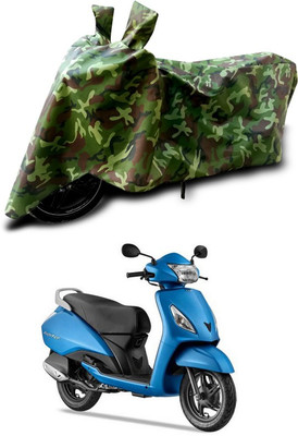SEBOMGO Waterproof Two Wheeler Cover for TVS(Green, Multicolor)