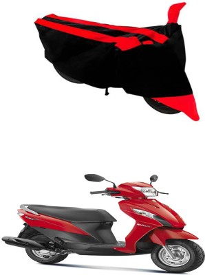 RONISH Waterproof Two Wheeler Cover for Suzuki(Let's, Black, Red)