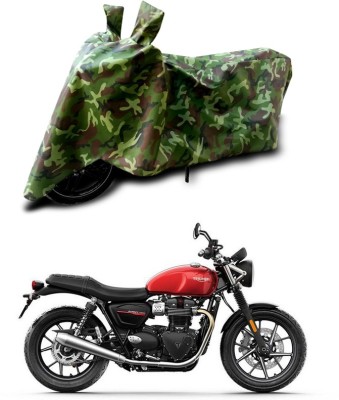 SEBONGO Two Wheeler Cover for Triumph(Green, Multicolor)