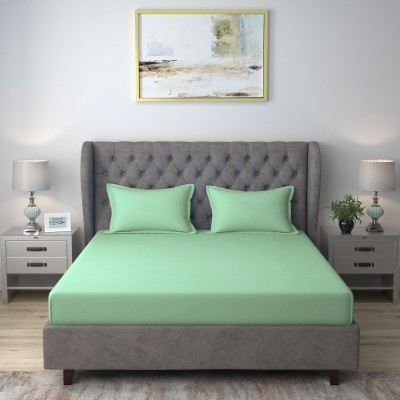 Dekor World 180 TC Cotton Double Solid Flat Bedsheet(Pack of 1, Sea Green)