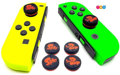 TMG 4 x Joy Con Thumb Grip Compatible Switch Lite or Joycon Button Stick, Switch Analog Thumb Joy Con Joystick Thumbstick Grip Skin Cap, Red - Splatoon2  Joystick(Multicolor, For Xbox One)