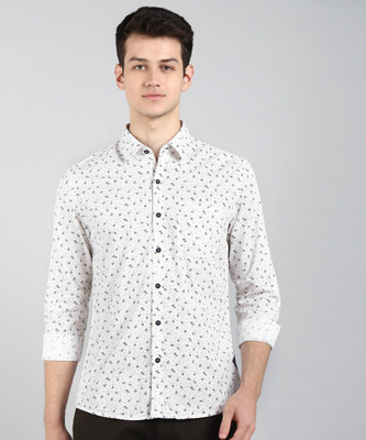 NUMERO UNO Men Printed Casual White Shirt