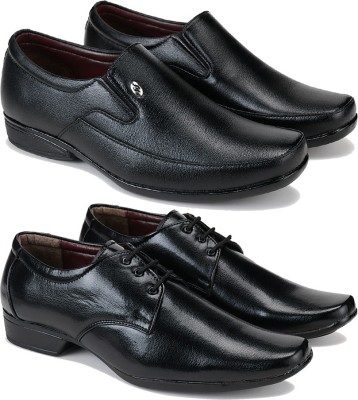 Earton Earton Formal shoes for Men pack of 2 Combo(O)-1237-1239 Slip On For Men(Black)
