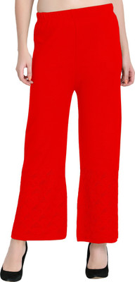 SCHp Flared Women Red Trousers