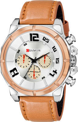Csamon Csamon_12_Beige Whitedial Designer Fashion Wrist Analog Watch  - For Men