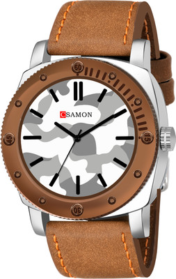 Csamon 4_Beige white dial Designer Fashion Wrist Analog Watch  - For Men