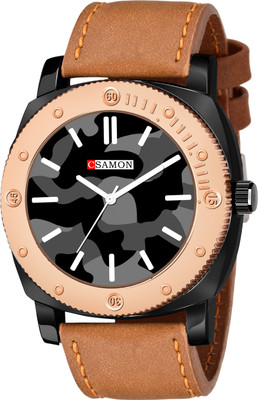 Csamon _14_Beige Black dial Designer Fashion Wrist Analog Watch  - For Men