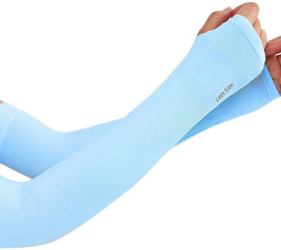 Auto Hub Cotton, Nylon Arm Sleeve For Men & Women(M, Blue)