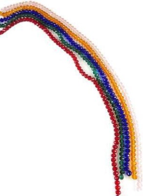 AN Sunshine 16 inch x 5 Color 8mm Diamond Cut Faceted red Green Blue Dark Yellow Pink Color Glass Beads for Necklace Earring Jewellery Making Material Art and Craft DIY kit