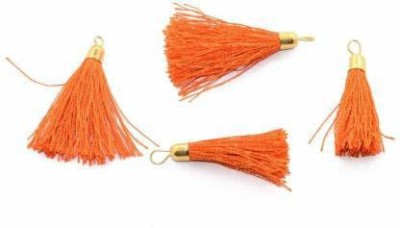 Crafto Silk Thread Tassel for Embellishing Handbags, Apparels, Earring Making, Art and Craft (Pack of 50 Pieces) (Orange)