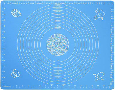 K Kudos Enterprise Multicolor Silicon Fondant Rolling Mat or Silicone Baking Sheet Large with Measurements Stretchable for Kitchen Roti Chapati Cake Pad Cooking Dough Atta Kneading Food-grade Silicone Baking Mat(Pack of 1)