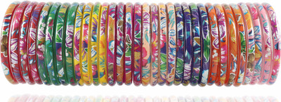 Zulka Get Your Traditions Glass Bangle Set(Pack of 32)