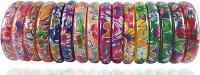 Zulka Get Your Traditions Glass Bangle Set(Pack of 16)