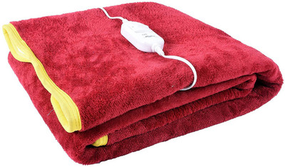 Bhaven Creations Solid Single Electric Blanket for  Heavy Winter(Polyester, Maroon)