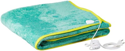 Bhaven Creations Solid Single Electric Blanket for  Heavy Winter(Polyester, Green)