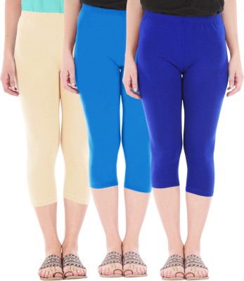 Buy That Trendz Capri Leggings Women Beige, Light Blue, Blue Capri