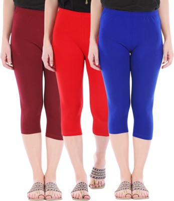 Buy That Trendz Capri Leggings Women Maroon, Red, Blue Capri