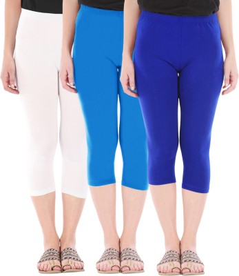 Buy That Trendz Capri Leggings Women White, Light Blue, Blue Capri