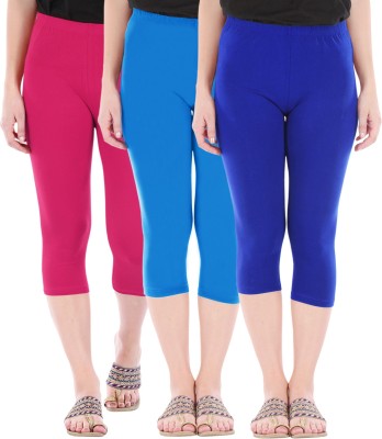 Buy That Trendz Capri Leggings Women Pink, Light Blue, Blue Capri