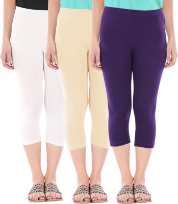 Buy That Trendz Capri Leggings Women White, Beige, Purple Capri