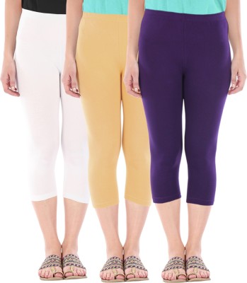 Buy That Trendz Capri Leggings Women White, Brown, Purple Capri