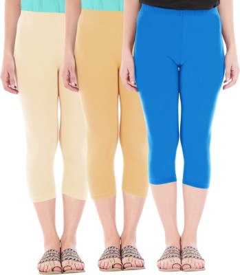 Buy That Trendz Capri Leggings Women Beige, Brown, Light Blue Capri