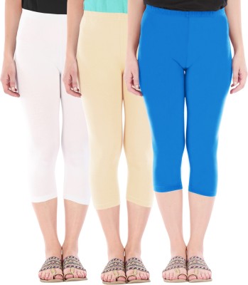 Buy That Trendz Capri Leggings Women White, Beige, Light Blue Capri