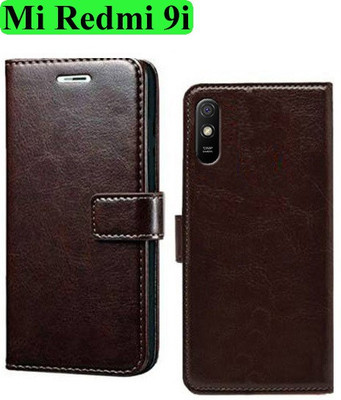 Wynhard Flip Cover for Redmi 9A, Redmi 9i, Redmi 9A Sport, Redmi 9i Sport(Brown, Grip Case, Pack of: 1)