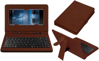 ACM Keyboard Case for Nokia 8(Brown, Cases with Holder, Pack of: 1)