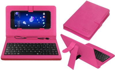 ACM Keyboard Case for Htc U11(Pink, Cases with Holder, Pack of: 1)