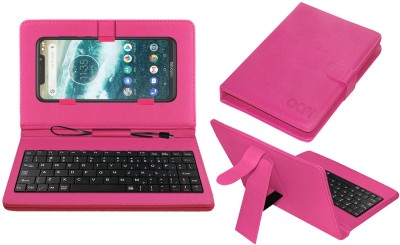 ACM Keyboard Case for Motorola One Power(Pink, Cases with Holder, Pack of: 1)