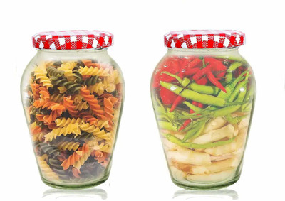 Avastro Glass Grocery Container  - 1000 ml(Pack of 2, Clear)