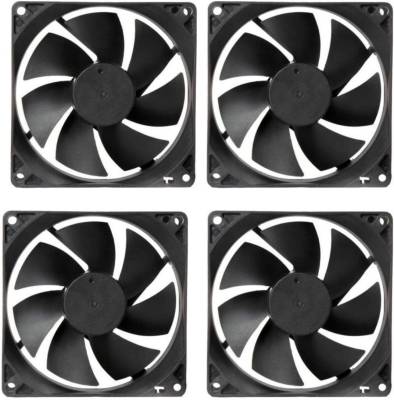TechSupreme PACK OF 4 DC 12V Cooling Fan for PC Case 80X80X25MM Cabinet Fan 3.5-Inch Square Cooler