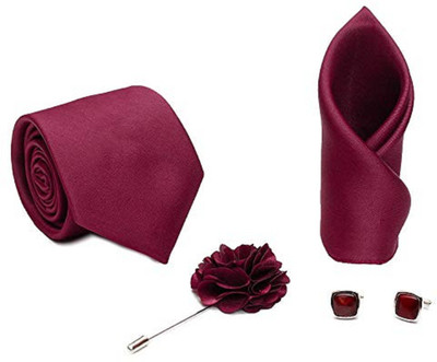 AXLON Satin Tie & Cufflink(Maroon)