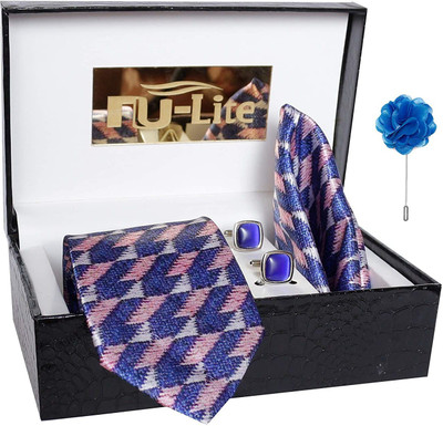 nu-Lite Satin Tie & Cufflink(Blue)
