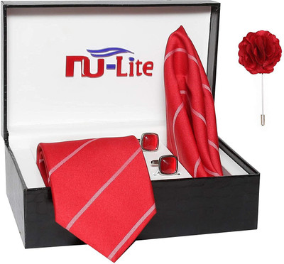 nu-Lite Satin Tie & Cufflink(Red)
