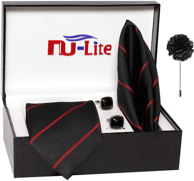nu-Lite Satin Tie & Cufflink(Black)