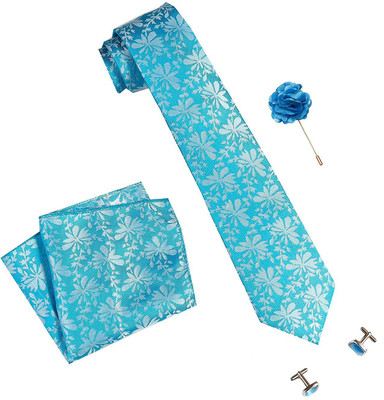 nu-Lite Satin Cufflink & Tie Pin Set(Blue)